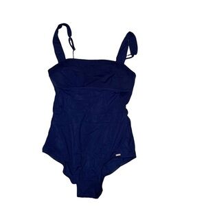 Livia monet Carlo blue one piece swim suit bathing suit